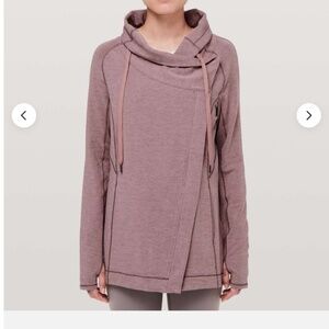 Lululemon Coast Easy Heathered Misty Merlot Wrap top coat jacket yoga Pilates 6